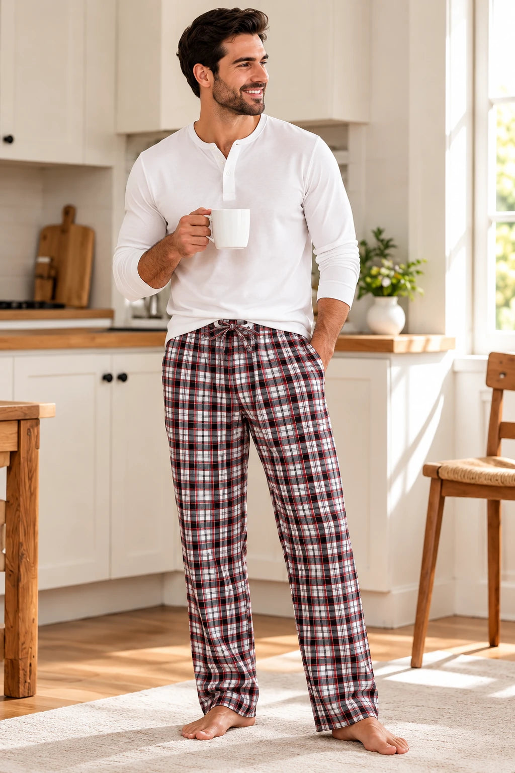 Men’s Cotton Plaid Pajama Pants