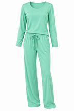 Women’s Long-Sleeve Stretch Knit Pajama Set