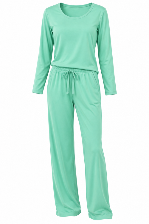 Women’s Long-Sleeve Stretch Knit Pajama Set