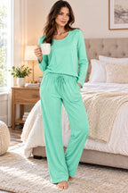 Women’s Long-Sleeve Stretch Knit Pajama Set