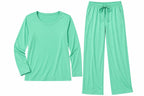 Women’s Long-Sleeve Stretch Knit Pajama Set