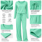 Women’s Long-Sleeve Stretch Knit Pajama Set