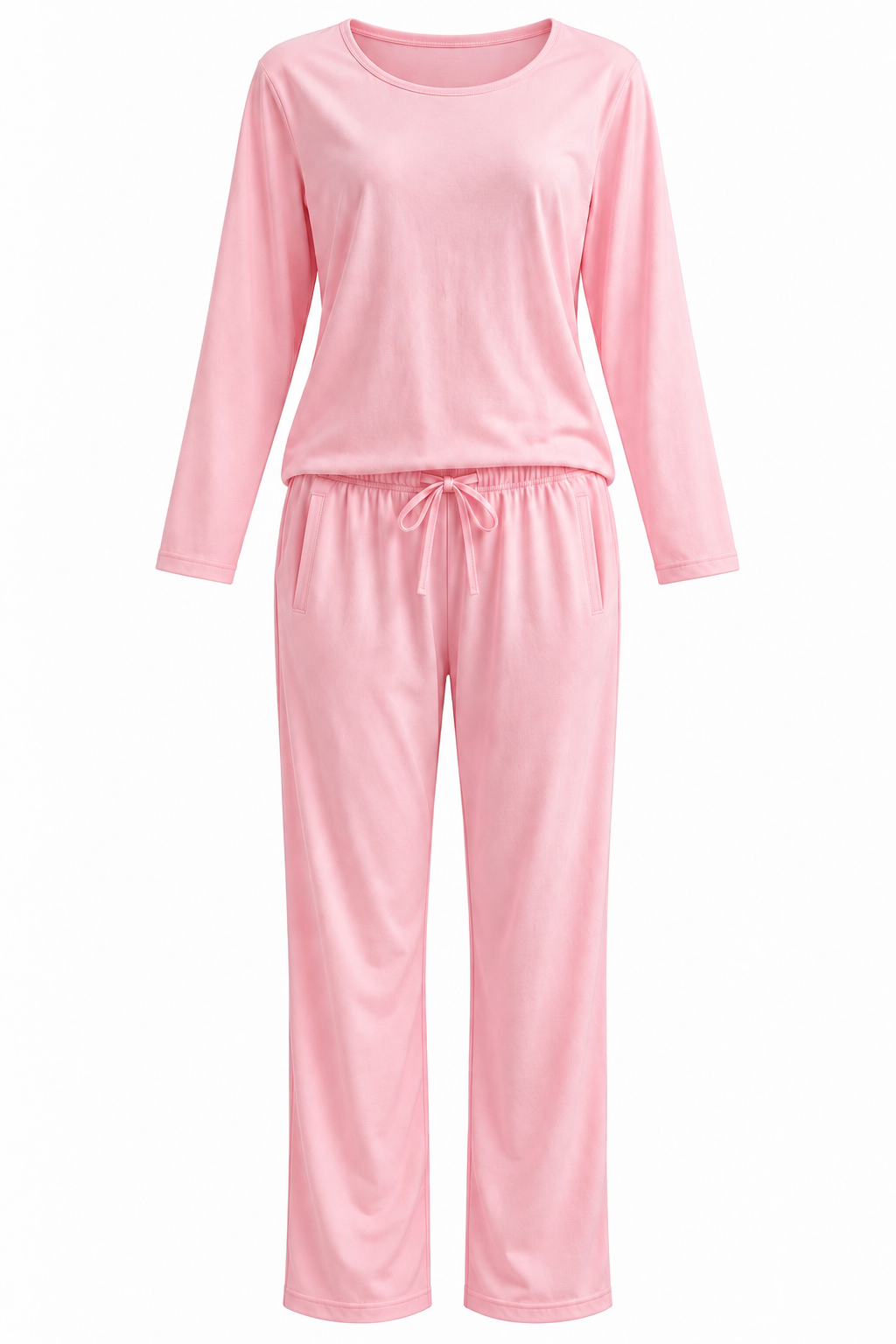 Light pink women’s matching long-sleeve pajama set