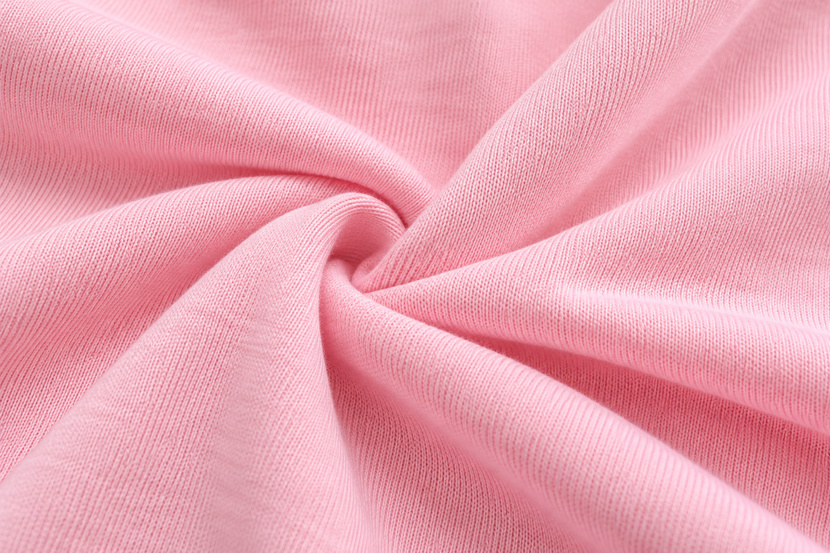 Close-up of the women’s pink single jersey knit